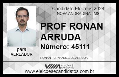 Candidato PROF RONAN ARRUDA 2024 - NOVA ANDRADINA - Eleições