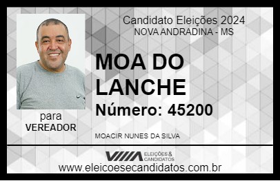 Candidato MOA DO LANCHE 2024 - NOVA ANDRADINA - Eleições