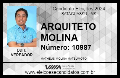 Candidato ARQUITETO MOLINA 2024 - BATAGUASSU - Eleições