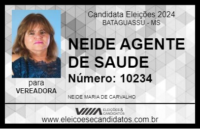 Candidato NEIDE AGENTE DE SAUDE 2024 - BATAGUASSU - Eleições