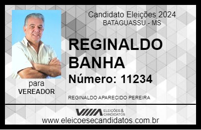 Candidato REGINALDO BANHA 2024 - BATAGUASSU - Eleições