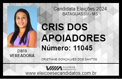 Candidato CRIS DA CAUSA PET 2024 - BATAGUASSU - Eleições