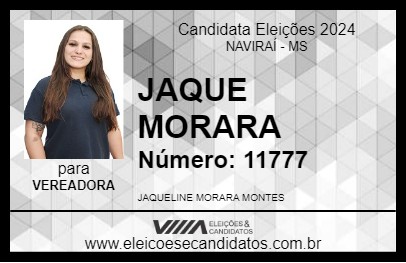 Candidato JAQUE MORARA 2024 - NAVIRAÍ - Eleições