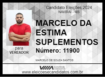 Candidato MARCELO DA ESTIMA SUPLEMENTOS 2024 - NAVIRAÍ - Eleições