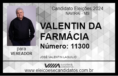 Candidato VALENTIN DA FARMÁCIA 2024 - NAVIRAÍ - Eleições