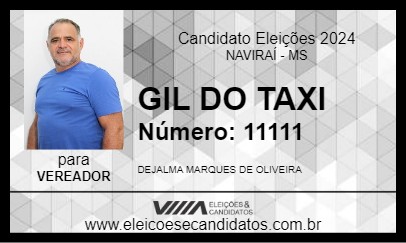 Candidato GIL DO TAXI 2024 - NAVIRAÍ - Eleições