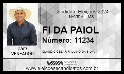 Candidato FI DA PAIOL 2024 - NAVIRAÍ - Eleições