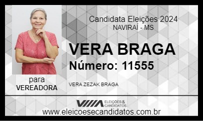 Candidato VERA BRAGA 2024 - NAVIRAÍ - Eleições