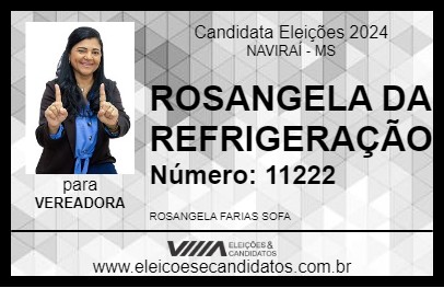 Candidato ROSANGELA DA REFRIGERAÇÃO 2024 - NAVIRAÍ - Eleições