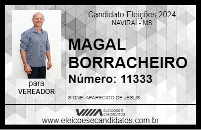 Candidato MAGAL BORRACHEIRO 2024 - NAVIRAÍ - Eleições