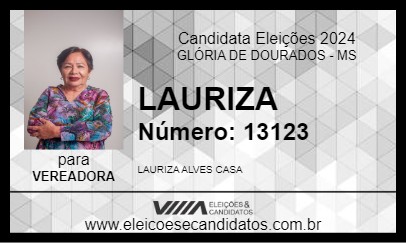 Candidato LAURIZA 2024 - GLÓRIA DE DOURADOS - Eleições