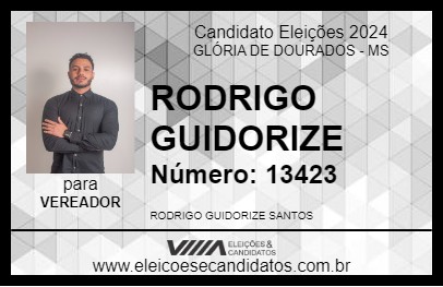 Candidato RODRIGO GUIDORIZE 2024 - GLÓRIA DE DOURADOS - Eleições