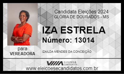 Candidato IZA ESTRELA 2024 - GLÓRIA DE DOURADOS - Eleições