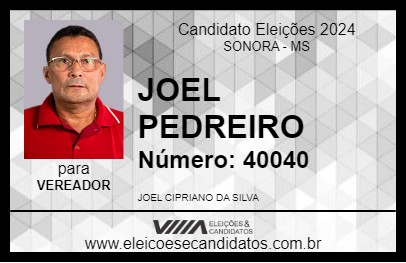 Candidato JOEL PEDREIRO 2024 - SONORA - Eleições