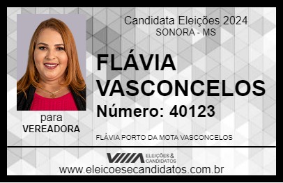 Candidato FLÁVIA VASCONCELOS 2024 - SONORA - Eleições