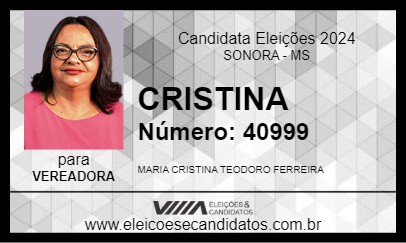 Candidato CRISTINA 2024 - SONORA - Eleições