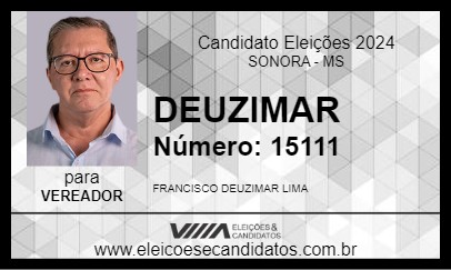 Candidato DEUZIMAR 2024 - SONORA - Eleições