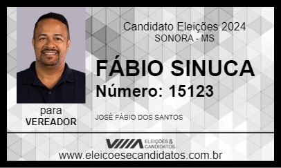 Candidato FÁBIO SINUCA 2024 - SONORA - Eleições