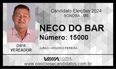 Candidato NECO DO BAR 2024 - SONORA - Eleições