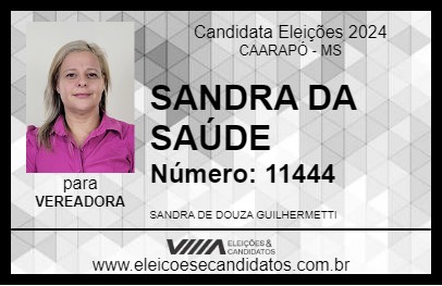 Candidato SANDRA DA SAÚDE 2024 - CAARAPÓ - Eleições