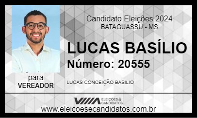 Candidato LUCAS BASÍLIO 2024 - BATAGUASSU - Eleições