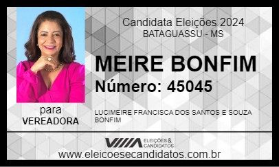 Candidato MEIRE BONFIM 2024 - BATAGUASSU - Eleições