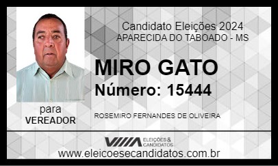 Candidato MIRO GATO 2024 - APARECIDA DO TABOADO - Eleições