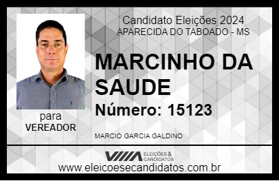 Candidato MARCINHO DA SAUDE 2024 - APARECIDA DO TABOADO - Eleições