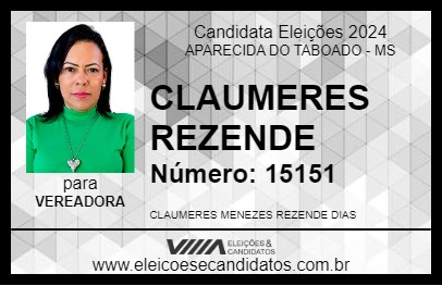 Candidato CLAUMERES REZENDE 2024 - APARECIDA DO TABOADO - Eleições