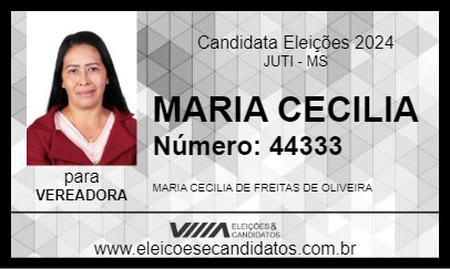 Candidato MARIA CECILIA 2024 - JUTI - Eleições