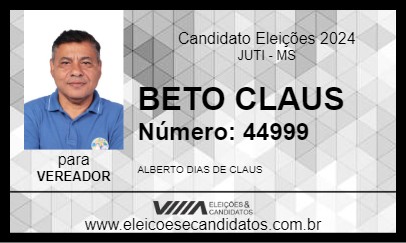 Candidato BETO CLAUS 2024 - JUTI - Eleições