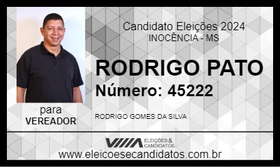 Candidato RODRIGO PATO 2024 - INOCÊNCIA - Eleições