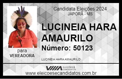 Candidato LUCINEIA HARA AMAURILO 2024 - JAPORÃ - Eleições