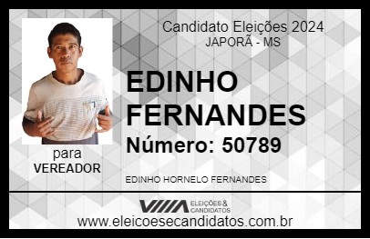 Candidato EDINHO FERNANDES 2024 - JAPORÃ - Eleições