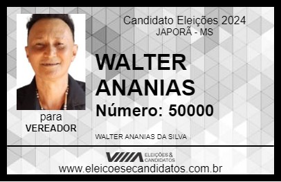 Candidato WALTER ANANIAS 2024 - JAPORÃ - Eleições