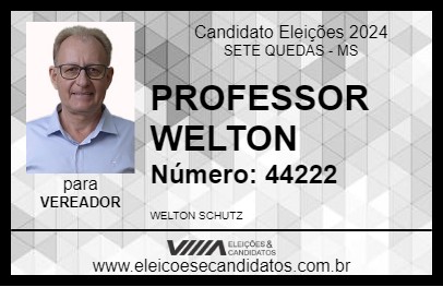 Candidato PROFESSOR WELTON 2024 - SETE QUEDAS - Eleições