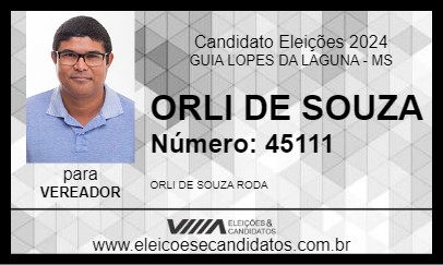 Candidato ORLI DE SOUZA 2024 - GUIA LOPES DA LAGUNA - Eleições