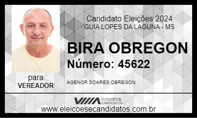 Candidato BIRA OBREGON 2024 - GUIA LOPES DA LAGUNA - Eleições