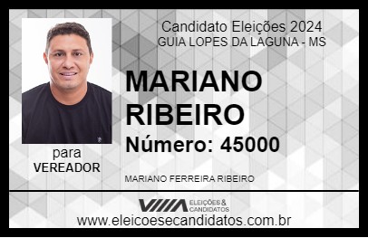 Candidato MARIANO RIBEIRO 2024 - GUIA LOPES DA LAGUNA - Eleições