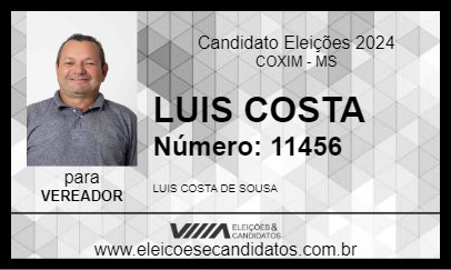 Candidato LUIS COSTA 2024 - COXIM - Eleições