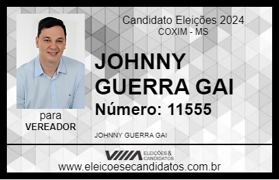 Candidato JOHNNY GUERRA GAI 2024 - COXIM - Eleições