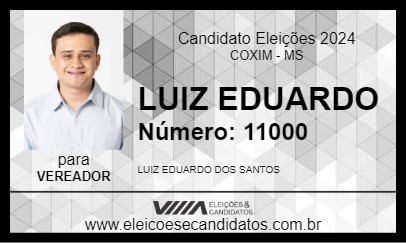 Candidato LUIZ EDUARDO 2024 - COXIM - Eleições