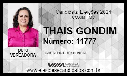 Candidato THAIS GONDIM 2024 - COXIM - Eleições