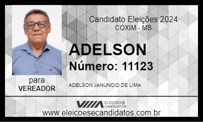 Candidato ADELSON 2024 - COXIM - Eleições