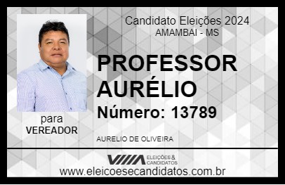 Candidato PROFESSOR AURÉLIO 2024 - AMAMBAI - Eleições