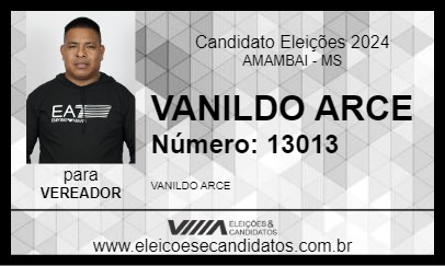 Candidato VANILDO ARCE 2024 - AMAMBAI - Eleições