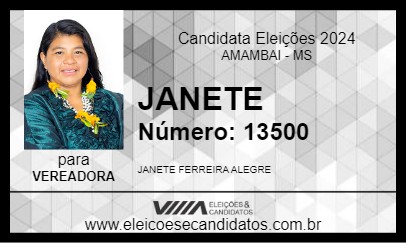 Candidato JANETE 2024 - AMAMBAI - Eleições