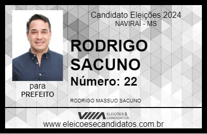 Candidato RODRIGO SACUNO 2024 - NAVIRAÍ - Eleições