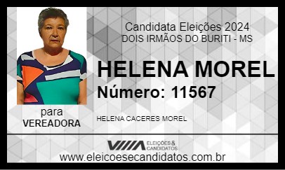 Candidato HELENA MOREL 2024 - DOIS IRMÃOS DO BURITI - Eleições