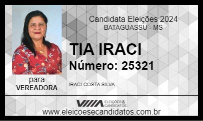 Candidato TIA IRACI 2024 - BATAGUASSU - Eleições